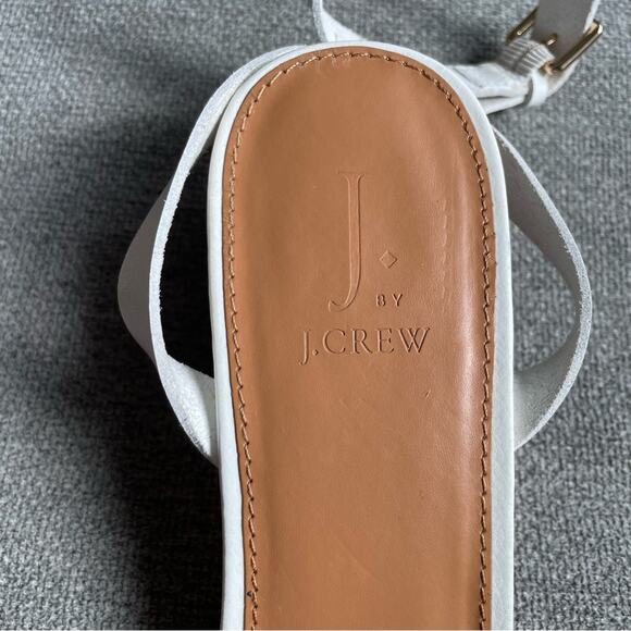 J. CREW Block Heel Sandals Cut-Outs White Slingback block sandals Women's 10 - Picture 10 of 12